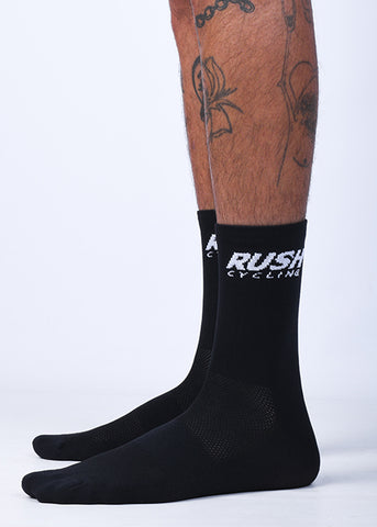 RUSH CYCLING BLACK LOGO SOCKS